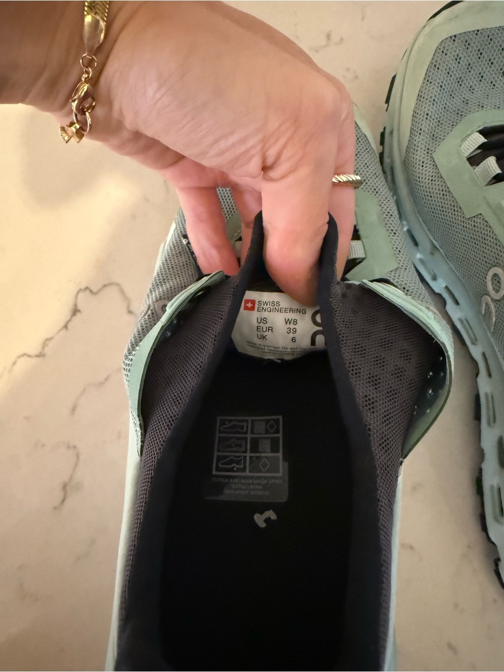 On Running Women's Mint and Black Cloud Athletic Shoes - Picture 3 of 5